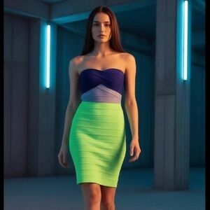 Pleasure Doing Business Bandage Evening Dress in NavyGhostApple Size L Large NWT